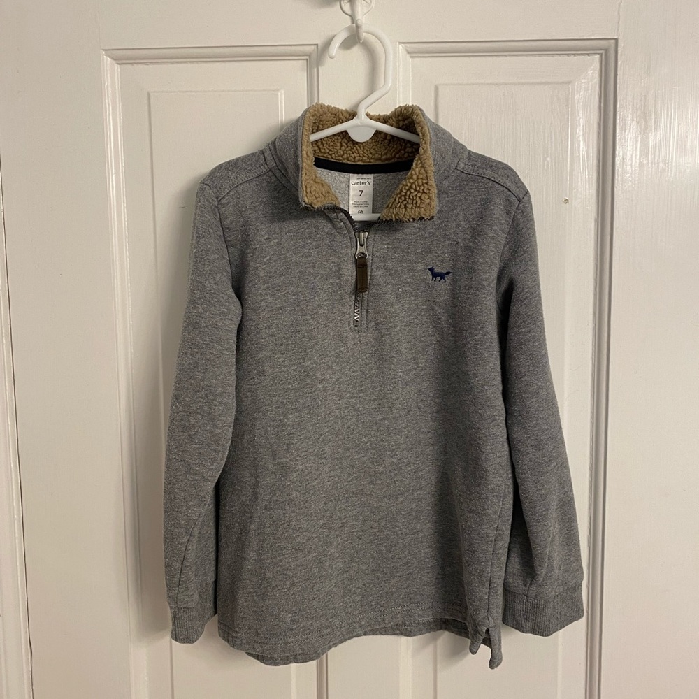 Carter’s Boys Size 7 Zip Up Pullover with Sherpa Collar